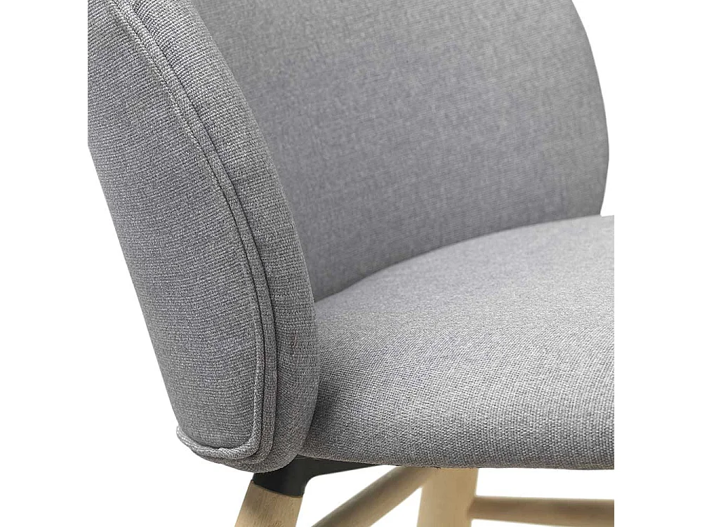 Stuhl Esszimmer im Skandi Design Webstoff und Massivholz