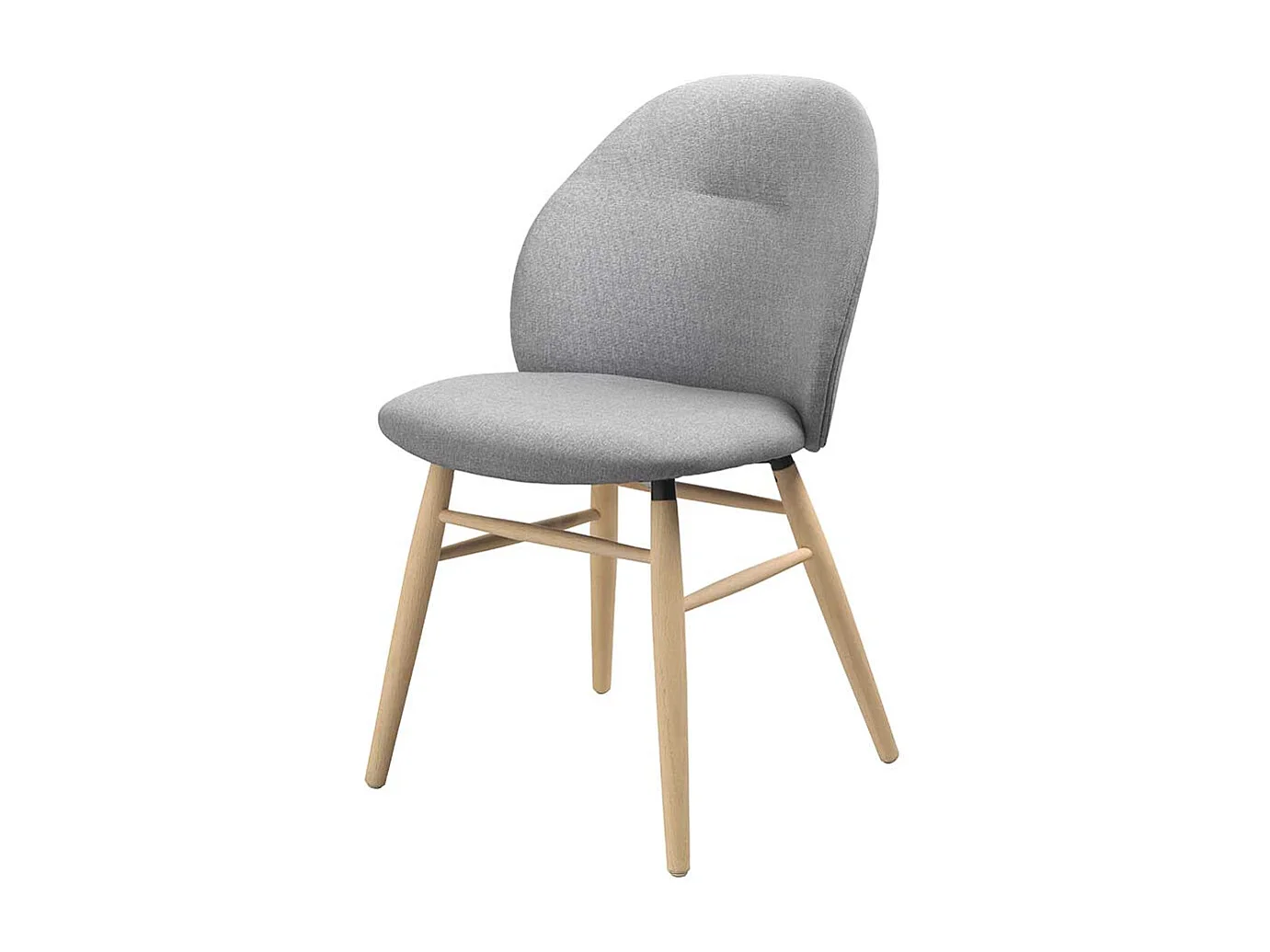 Stuhl Esszimmer im Skandi Design Webstoff und Massivholz