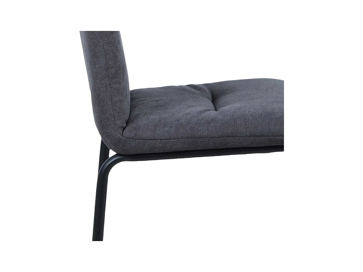 Esstisch Stühle in Dunkelgrau Webstoff Metallgestell (2er Set)