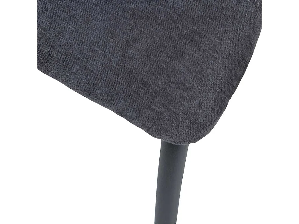 Esstisch Stühle in Dunkelgrau Webstoff Metallgestell (2er Set)