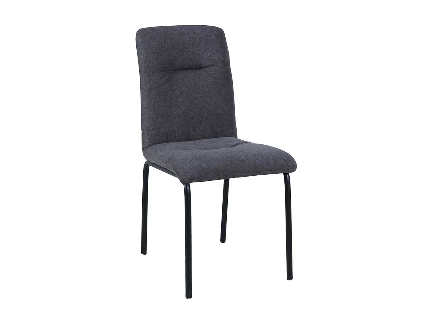 Esstisch Stühle in Dunkelgrau Webstoff Metallgestell (2er Set)