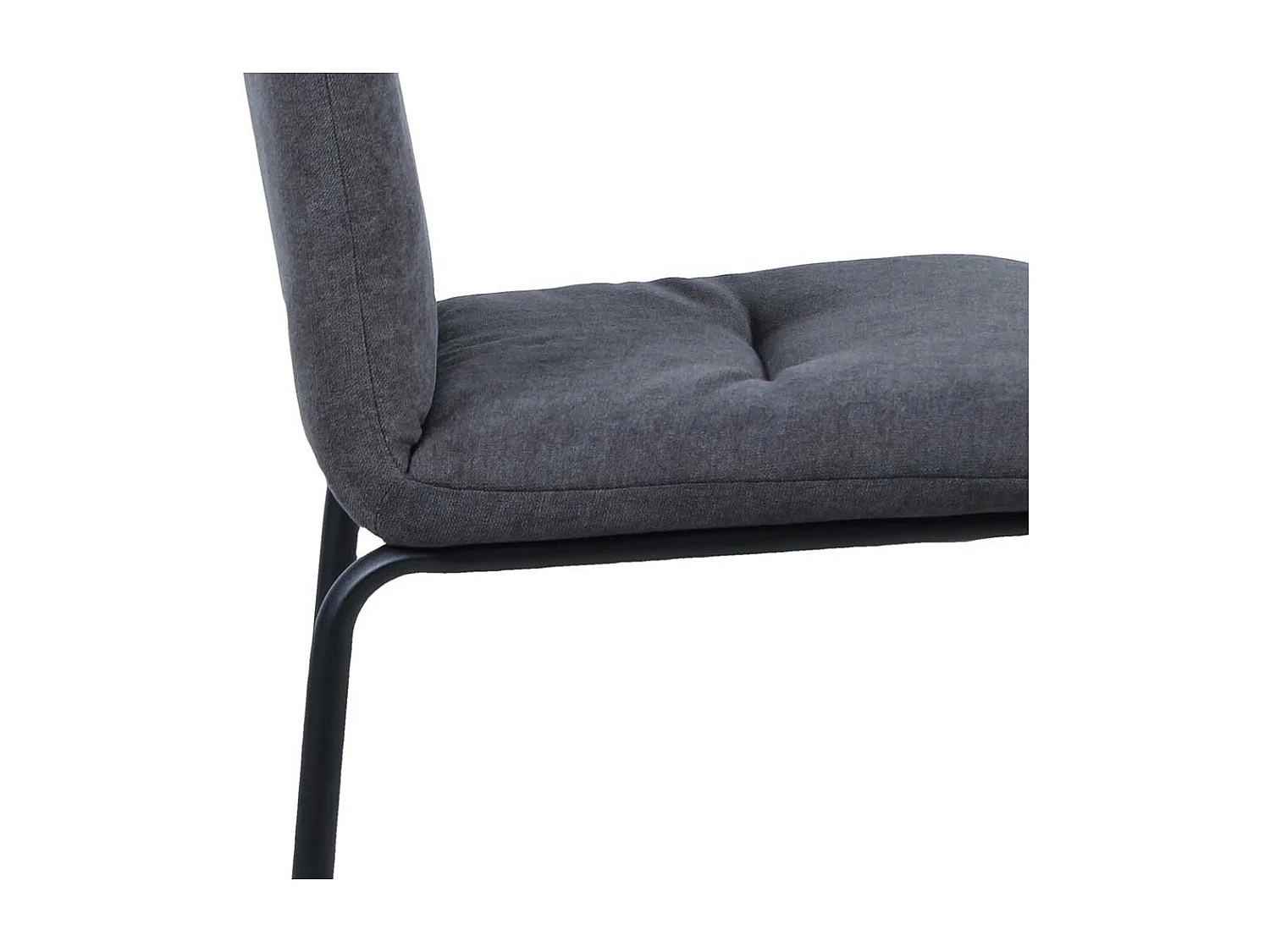 Esstisch Stühle in Dunkelgrau Webstoff Metallgestell (2er Set)