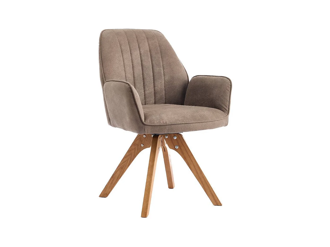 Polsterstuhl Armlehnstuhl in Schlammfarben und Eichefarben (2er Set)