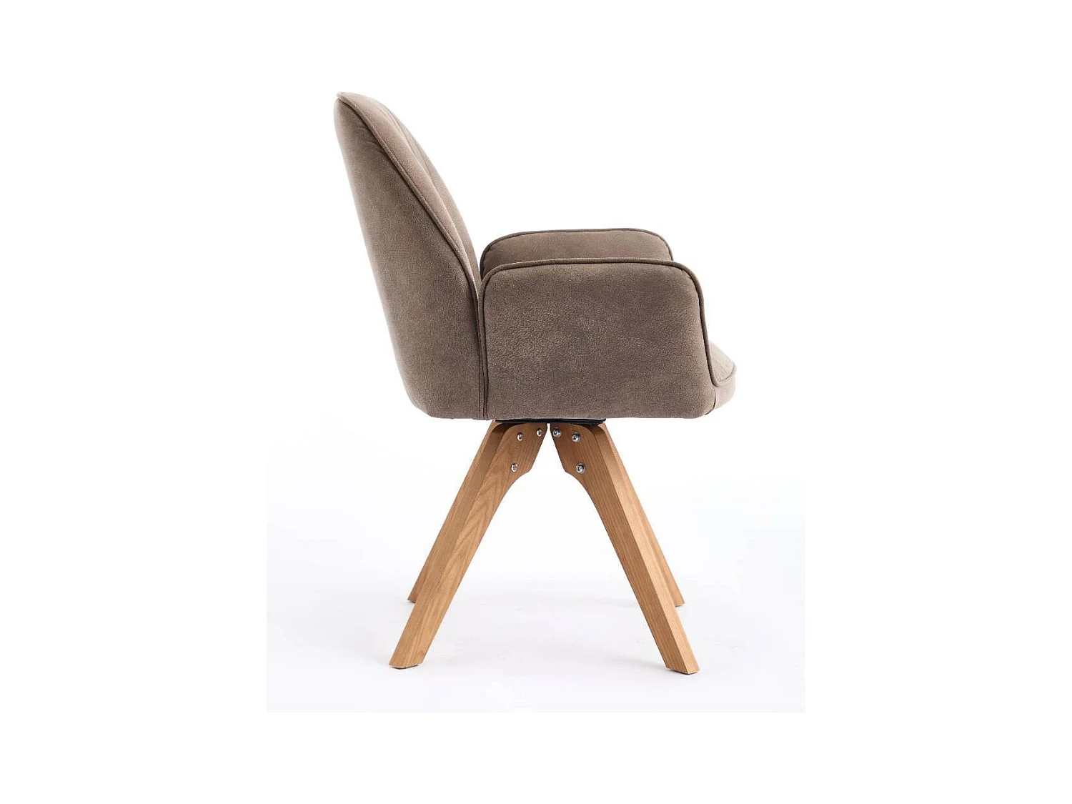 Polsterstuhl Armlehnstuhl in Schlammfarben und Eichefarben (2er Set)