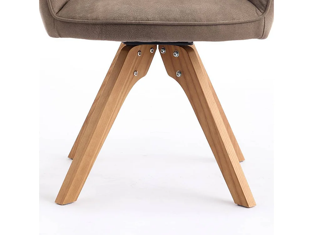 Polsterstuhl Armlehnstuhl in Schlammfarben und Eichefarben (2er Set)