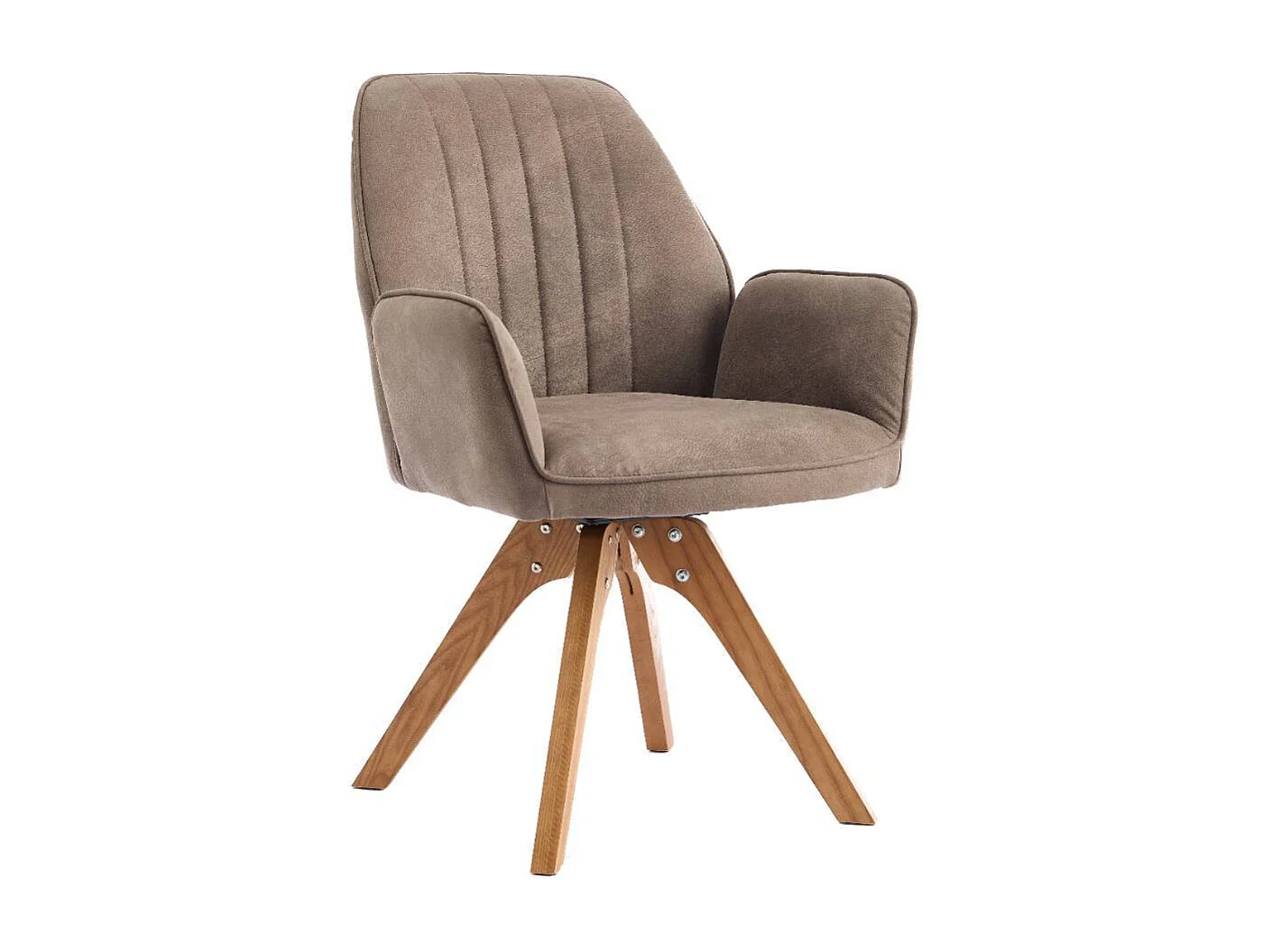 Polsterstuhl Armlehnstuhl in Schlammfarben und Eichefarben (2er Set)