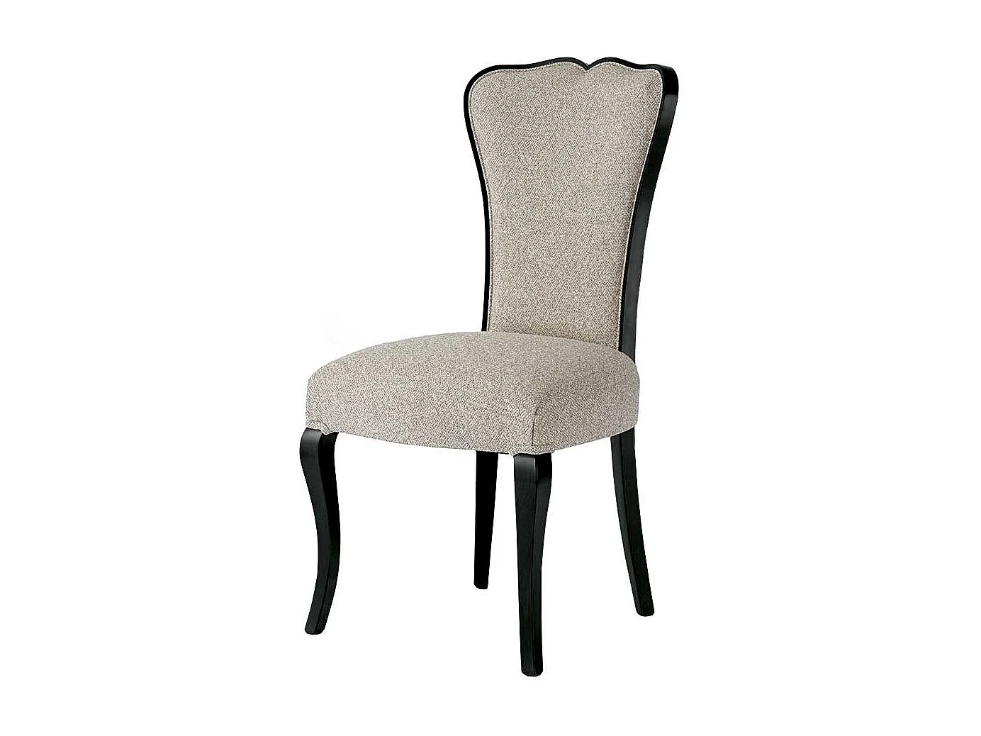 Hochlehner Polsterstuhl im klassischen Stil Hellgrau und Schwarz