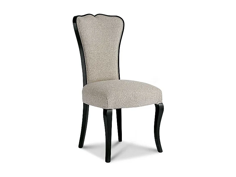 Hochlehner Polsterstuhl im klassischen Stil Hellgrau und Schwarz