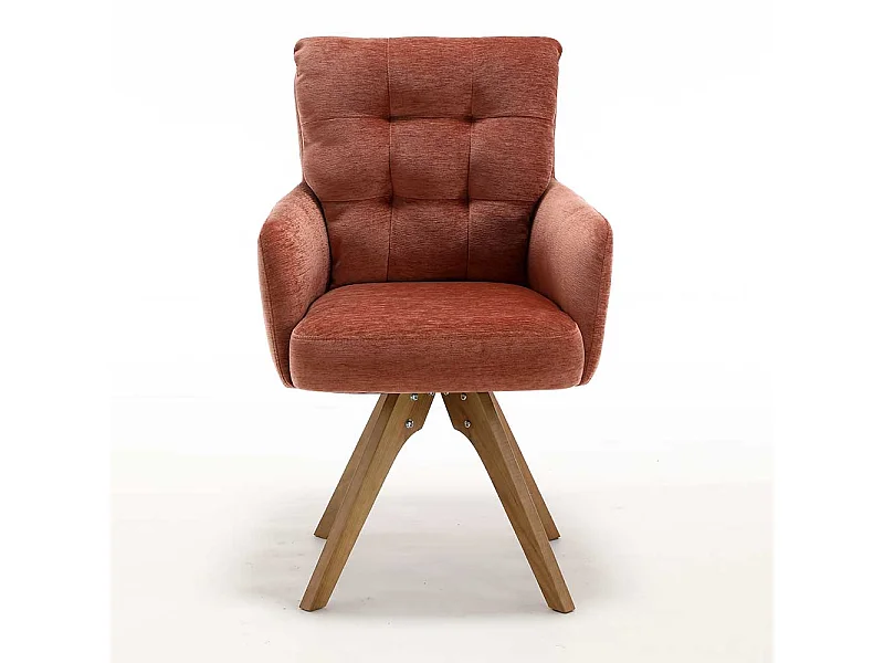 Armlehnstuhl Esszimmerstuhl in Kupferfarben drehbar (2er Set)