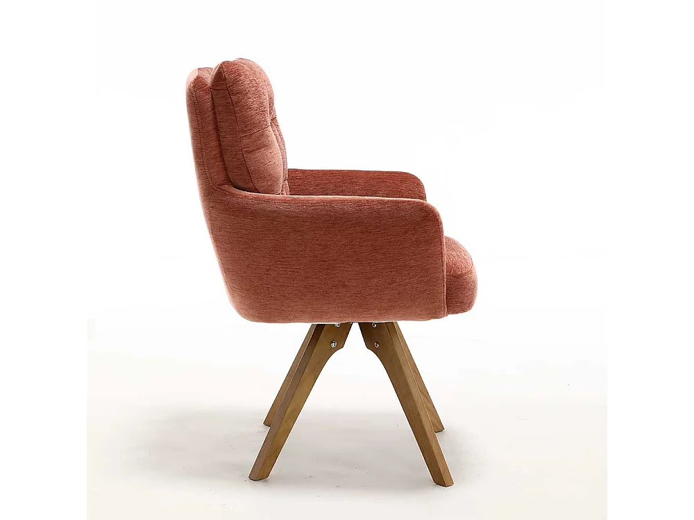 Armlehnstuhl Esszimmerstuhl in Kupferfarben drehbar (2er Set)