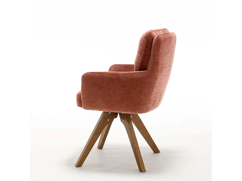 Armlehnstuhl Esszimmerstuhl in Kupferfarben drehbar (2er Set)