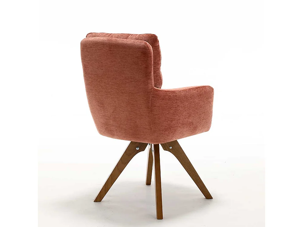 Armlehnstuhl Esszimmerstuhl in Kupferfarben drehbar (2er Set)