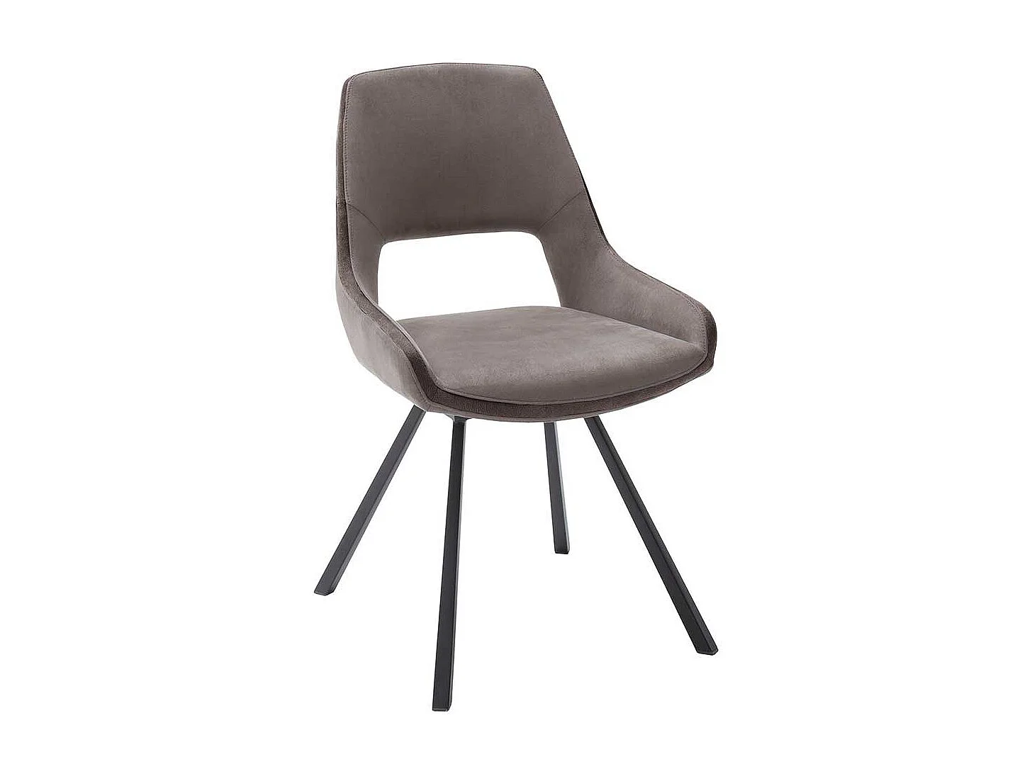 Esszimmerstühle in Hellbraun Microfaser modern (2er Set)