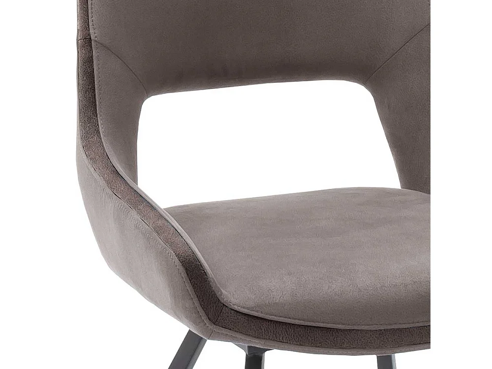 Esszimmerstühle in Hellbraun Microfaser modern (2er Set)