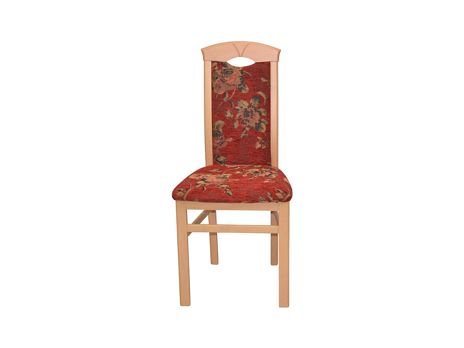 Kuechenstuhl Set Blumenmuster in Rot Buchefarben (2er Set)