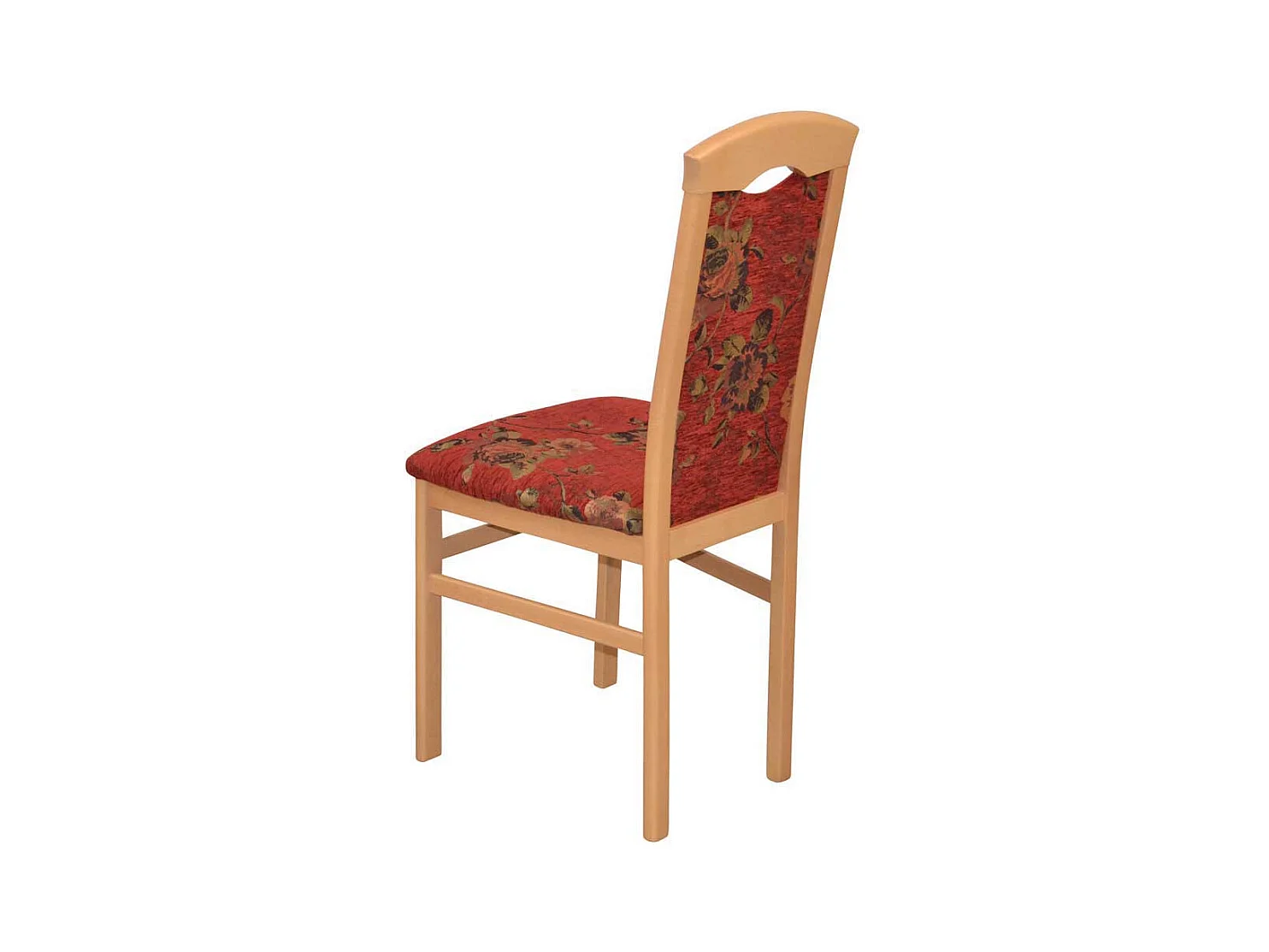 Kuechenstuhl Set Blumenmuster in Rot Buchefarben (2er Set)