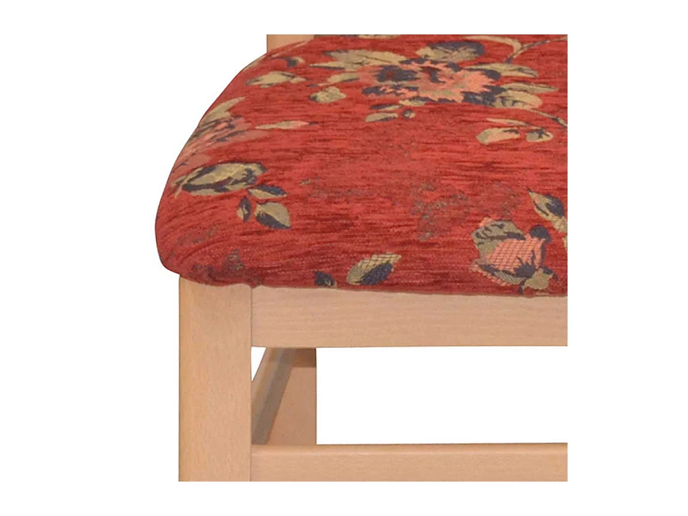 Kuechenstuhl Set Blumenmuster in Rot Buchefarben (2er Set)