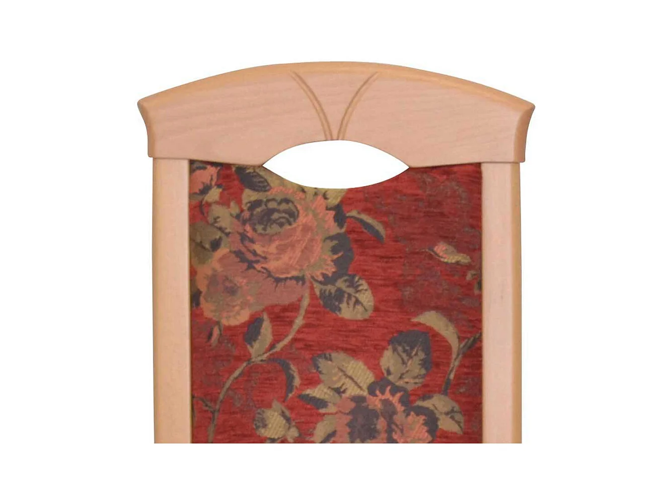 Kuechenstuhl Set Blumenmuster in Rot Buchefarben (2er Set)