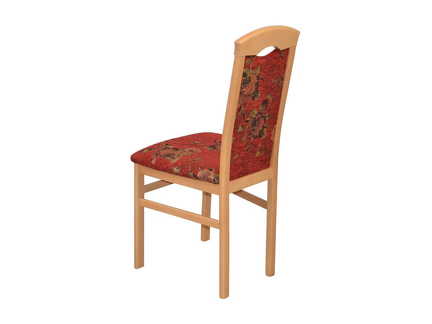 Kuechenstuhl Set Blumenmuster in Rot Buchefarben (2er Set)