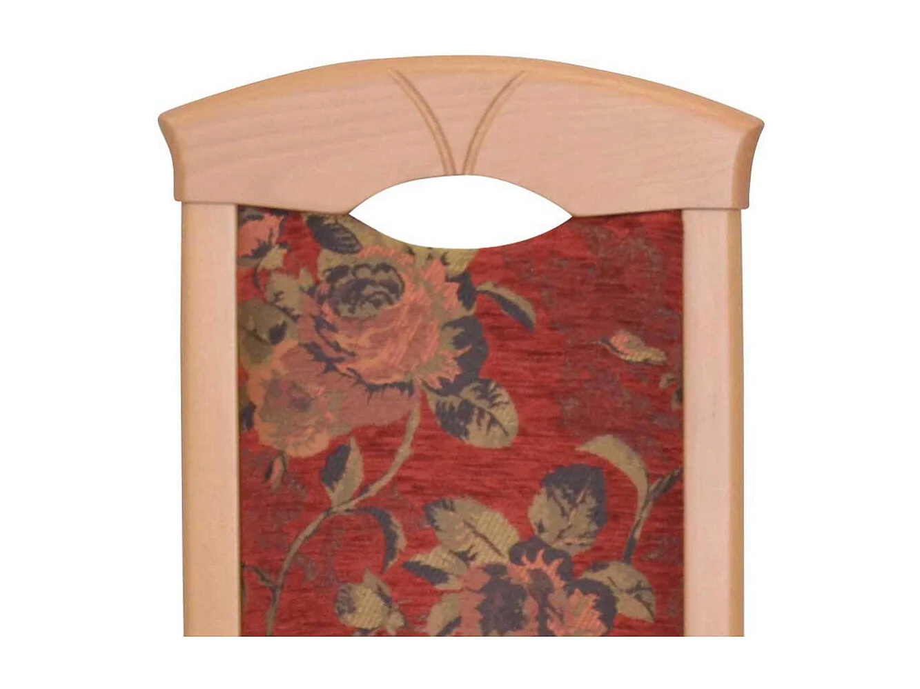 Kuechenstuhl Set Blumenmuster in Rot Buchefarben (2er Set)