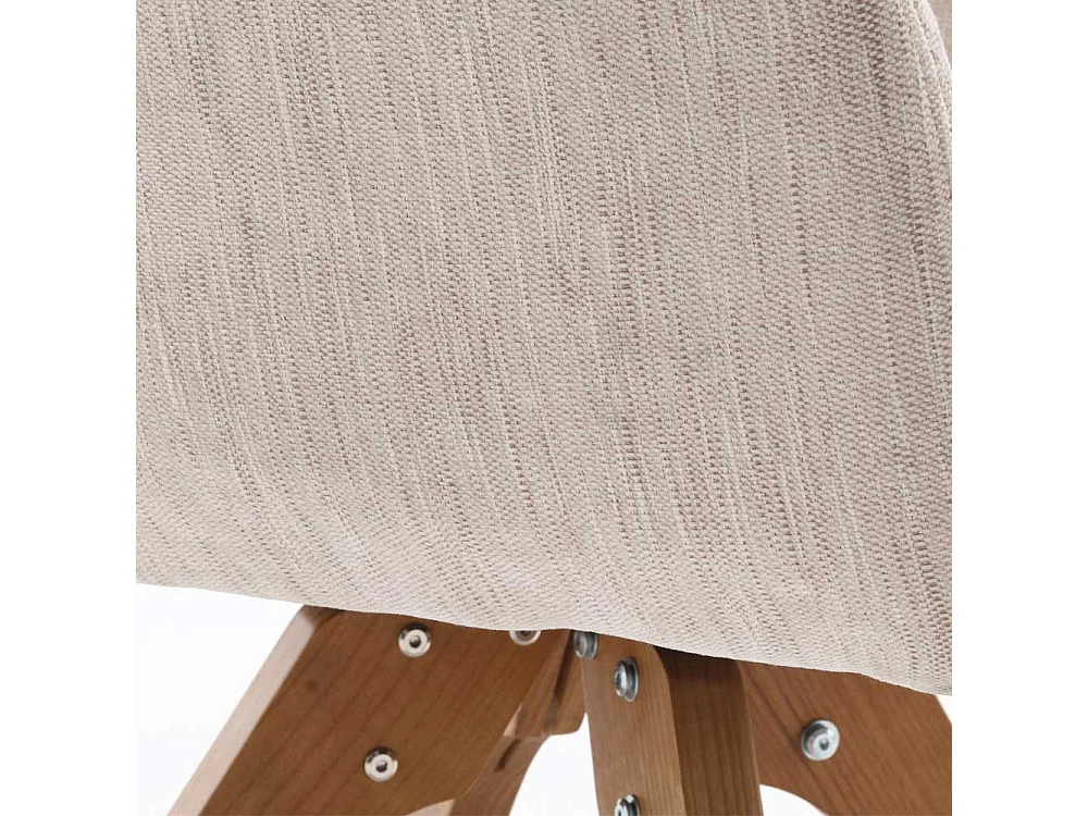 Esszimmerstuhl in Cremeweiß Strukturstoff (2er Set)