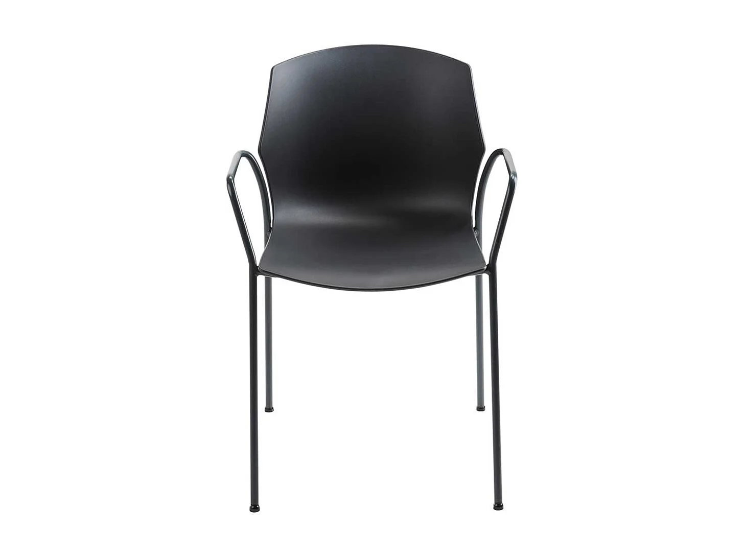 Armlehnen Kunststoff Stuhl in Anthrazit Metallgestell