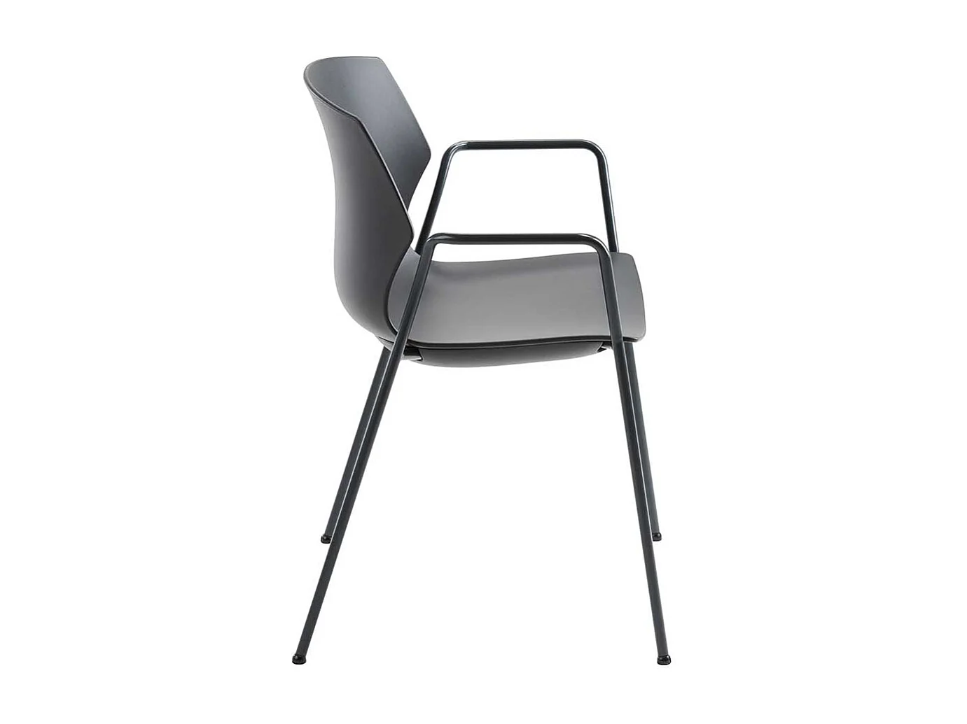 Armlehnen Kunststoff Stuhl in Anthrazit Metallgestell