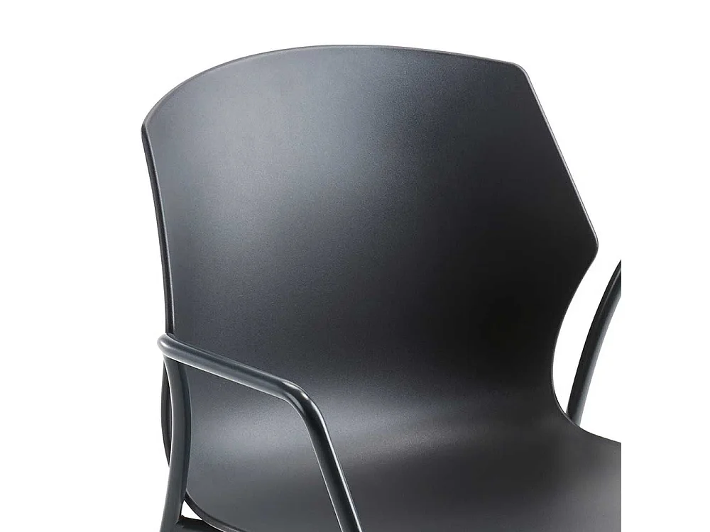 Armlehnen Kunststoff Stuhl in Anthrazit Metallgestell
