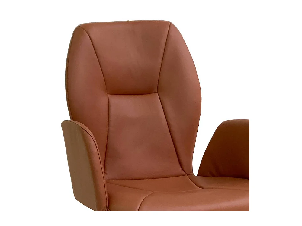 Esszimmerstuhl Armlehnstuhl in Cognac Braun mit Gestell aus Metall