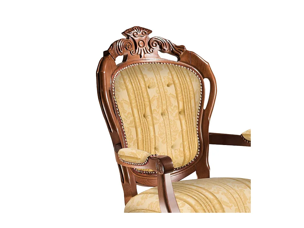 Armlehnenstuhl Polsterstuhl in Gelb mit hoher Rückenlehne