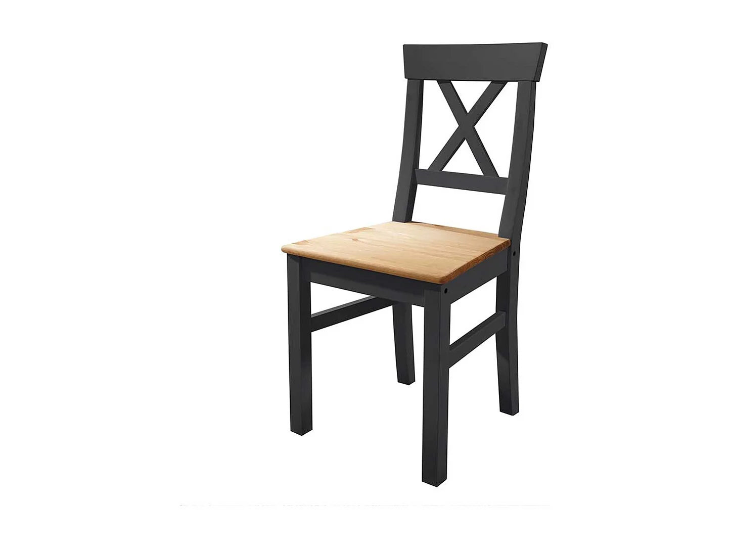 Esszimmerstuhl in Grau und Eichefarben Kiefer Massivholz