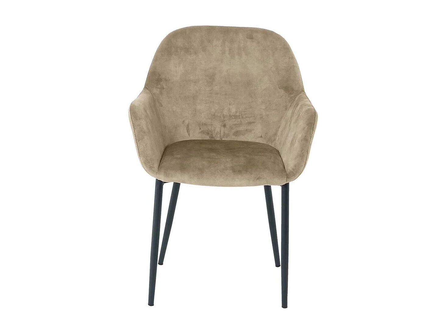 Stühle mit Armlehnen in Beige Samt Gestell aus Metall (2er Set)