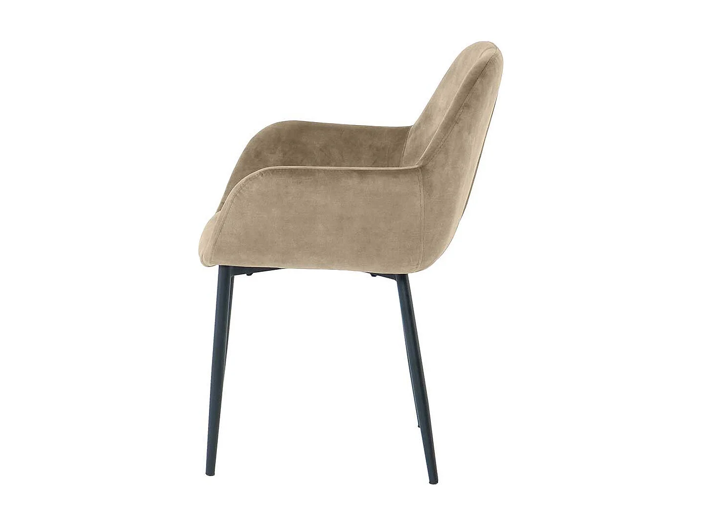 Stühle mit Armlehnen in Beige Samt Gestell aus Metall (2er Set)