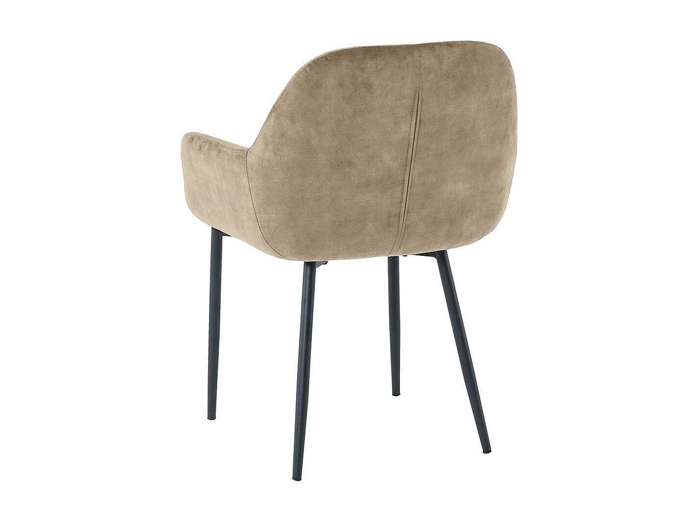 Stühle mit Armlehnen in Beige Samt Gestell aus Metall (2er Set)