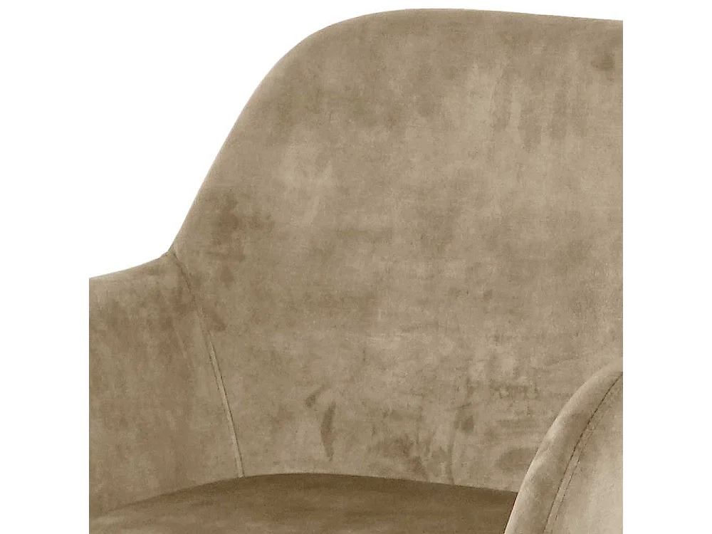 Stühle mit Armlehnen in Beige Samt Gestell aus Metall (2er Set)