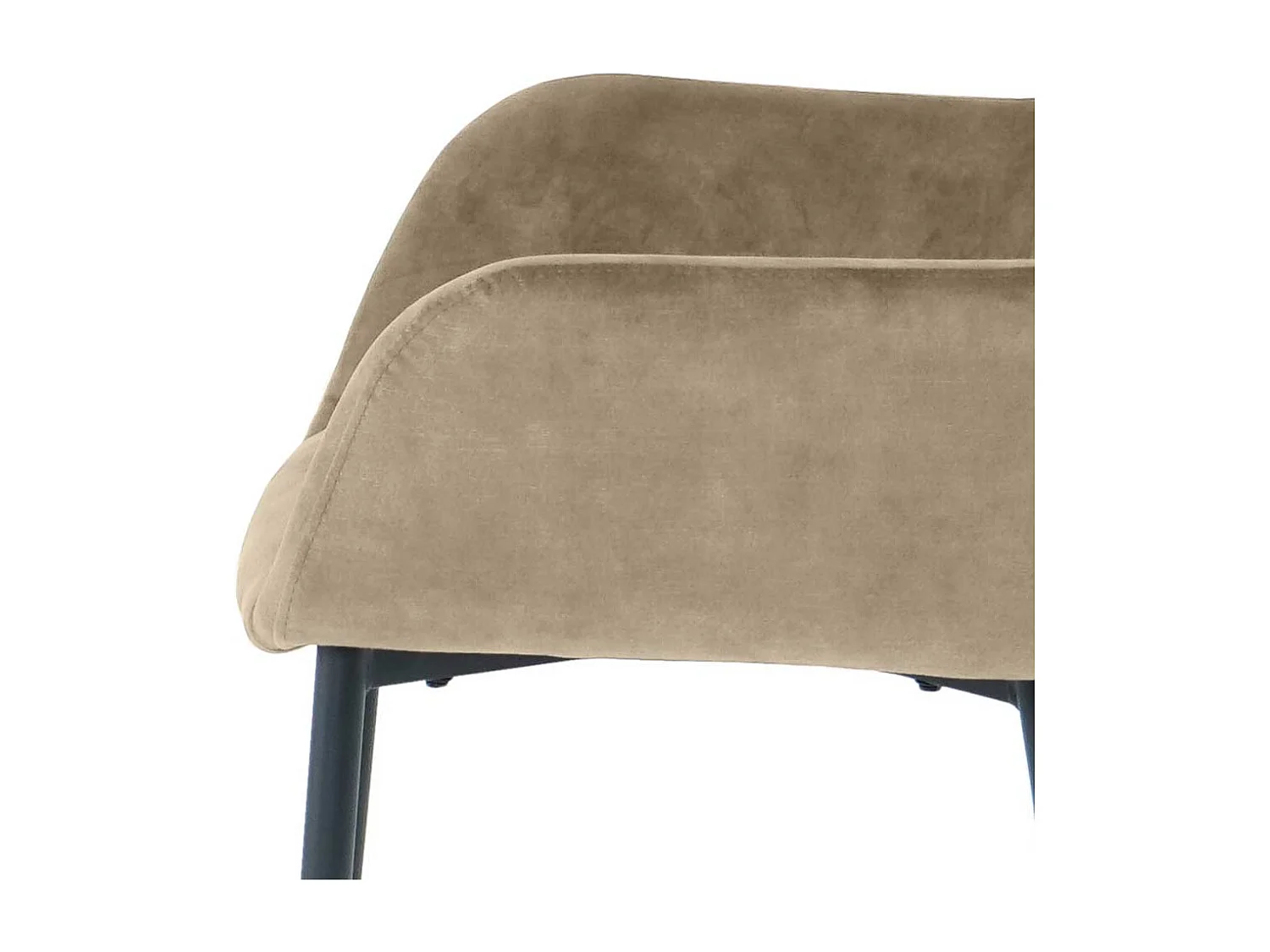 Stühle mit Armlehnen in Beige Samt Gestell aus Metall (2er Set)