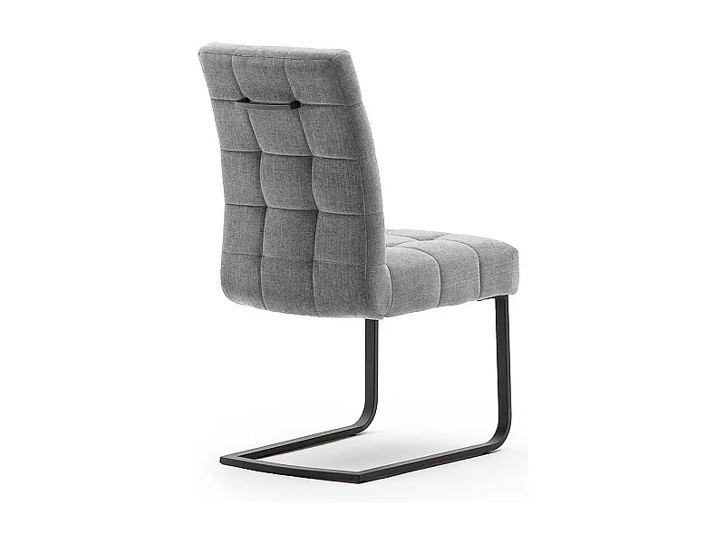 Freischwinger Stühle in Grau Chenillegewebe Metallgestell (2er Set)