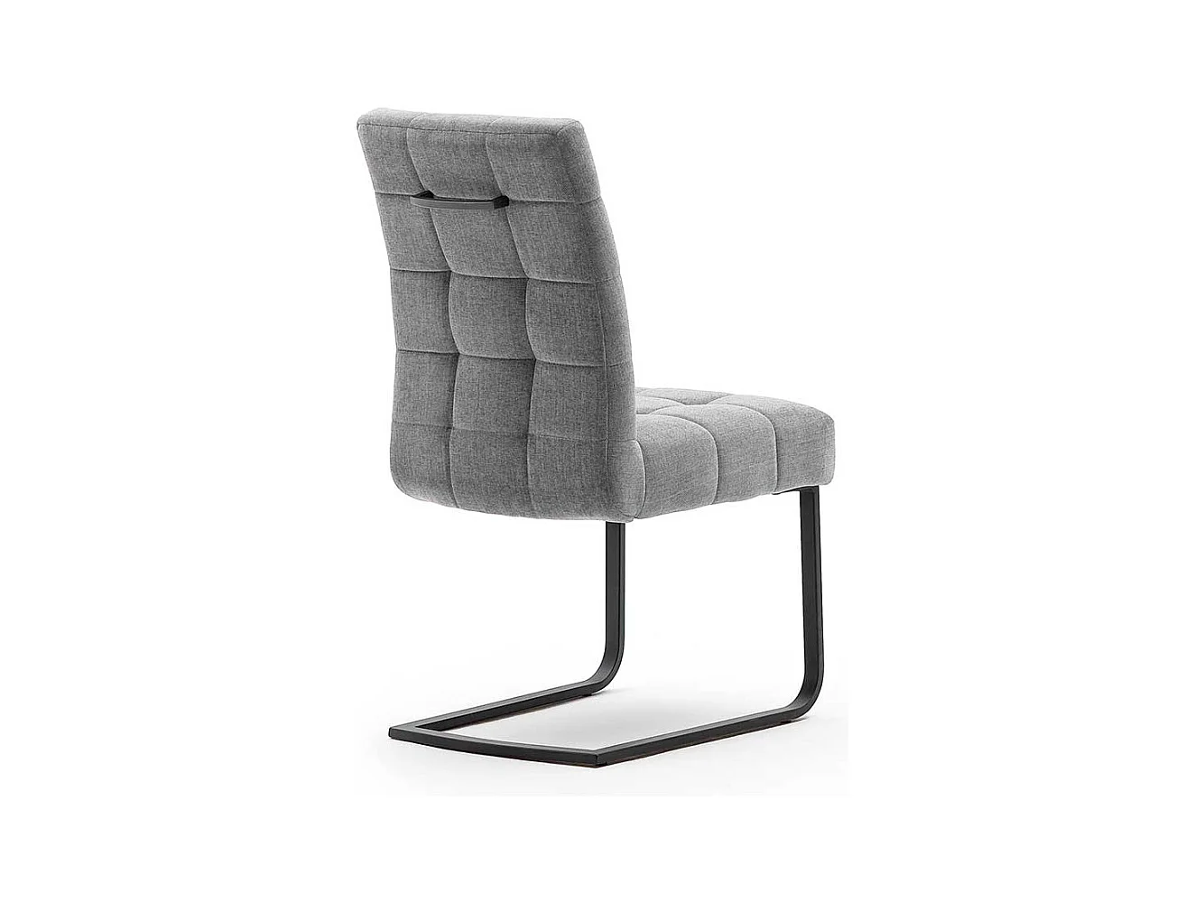 Freischwinger Stühle in Grau Chenillegewebe Metallgestell (2er Set)