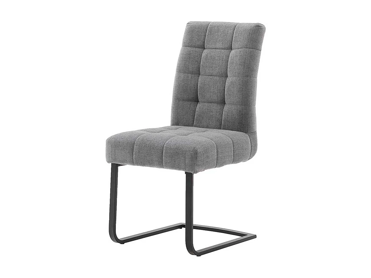 Freischwinger Stühle in Grau Chenillegewebe Metallgestell (2er Set)