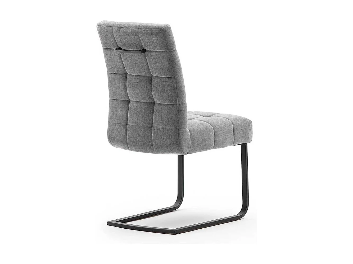 Freischwinger Stühle in Grau Chenillegewebe Metallgestell (2er Set)