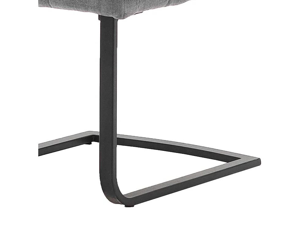 Freischwinger Stühle in Grau Chenillegewebe Metallgestell (2er Set)