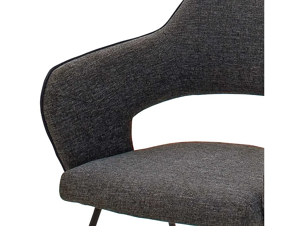 Esstisch St�hle in Anthrazit Strukturstoff Metallgestell (2er Set)