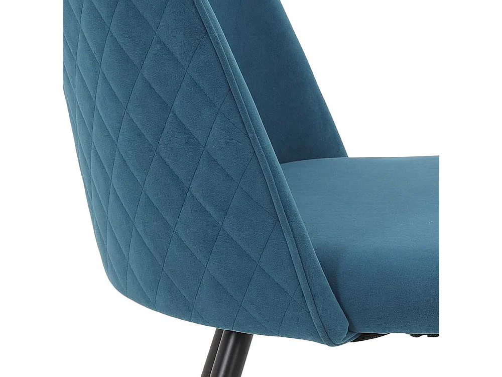 Polsterstuhl Esszimmer in Petrol Gestell aus Metall (4er Set)