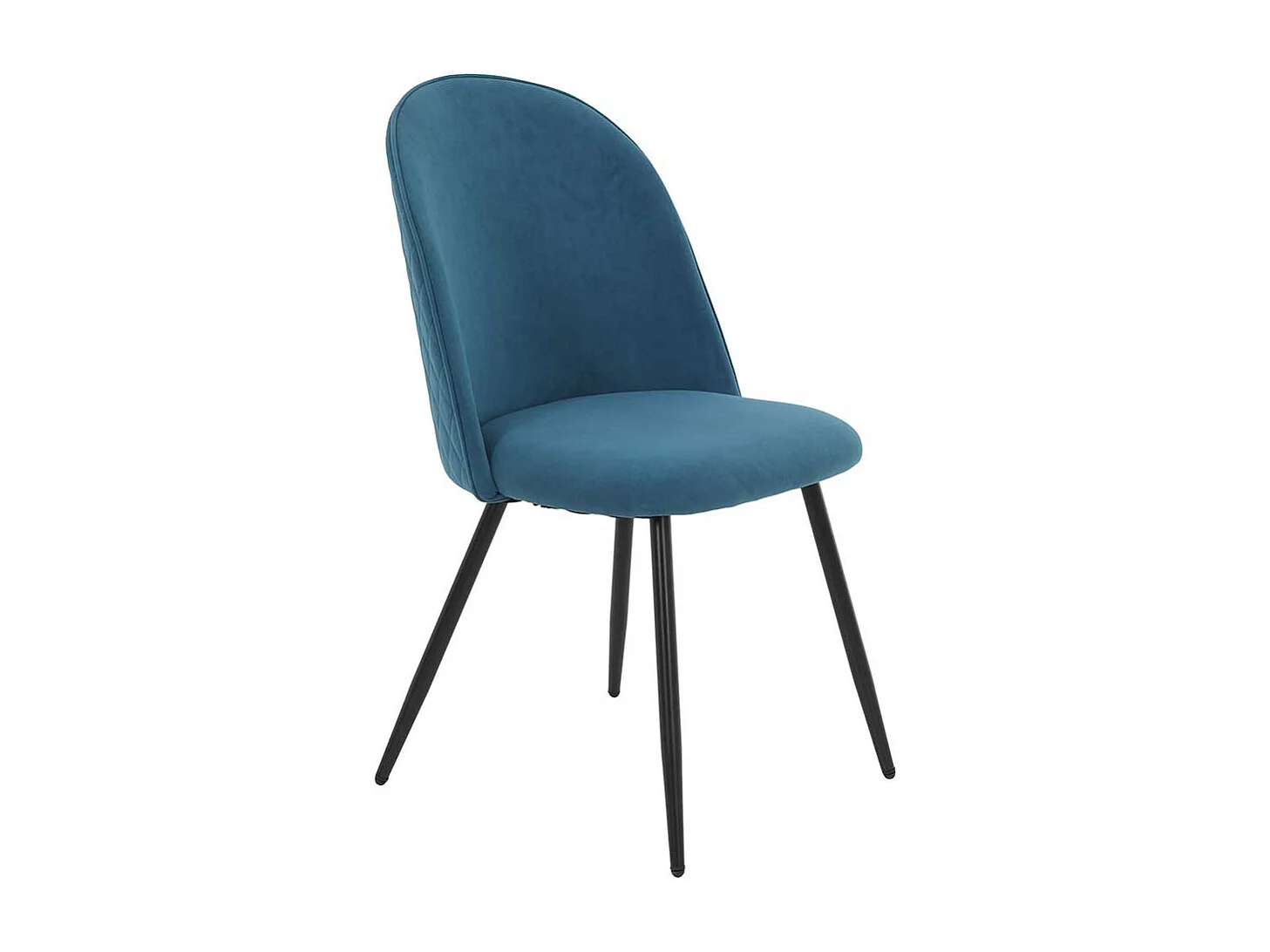 Polsterstuhl Esszimmer in Petrol Gestell aus Metall (4er Set)