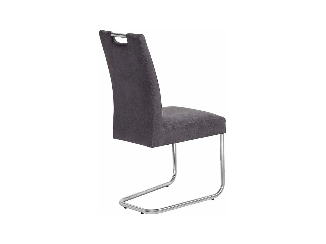 Freischwinger in Anthrazit Microfaser Edelstahl