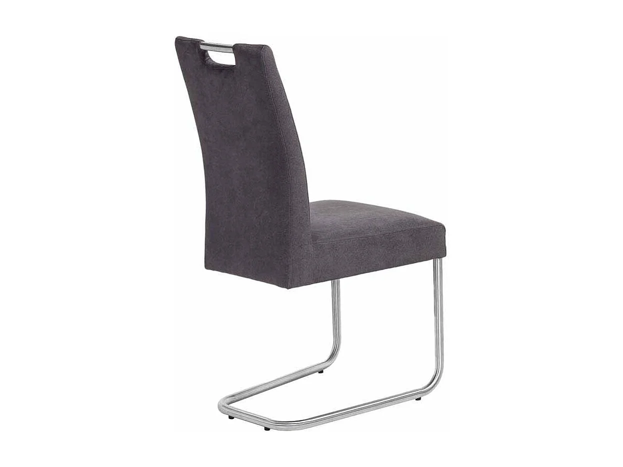 Freischwinger in Anthrazit Microfaser Edelstahl (2er Set)