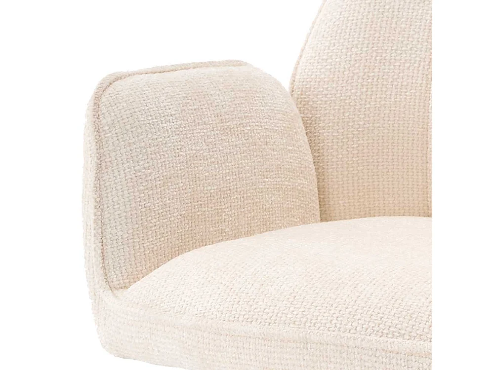 Stuhl Küche Esstischstuhl in Cremeweiß mit gepolsterter Rückenlehne (2er Set)