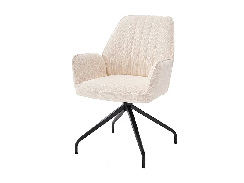 Stuhl Küche Esstischstuhl in Cremeweiß mit gepolsterter Rückenlehne (2er Set)