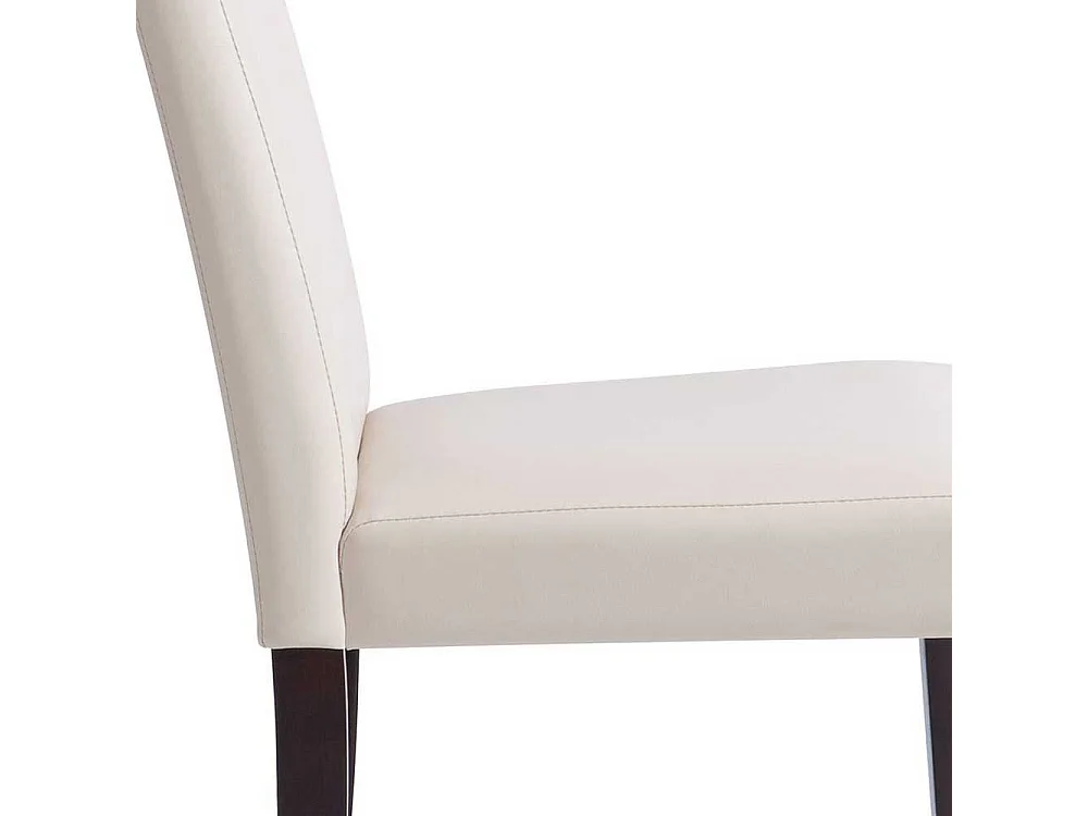 Esstischstühle in Creme Weiß und Wengefarben Massivholzgestell (2er Set)