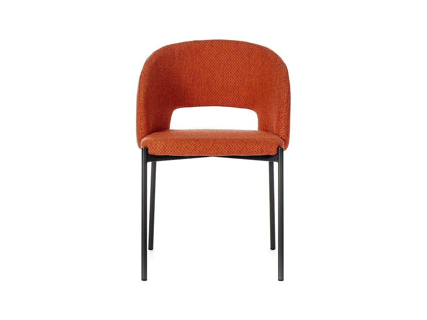 2 Stühle in Orange & Anthrazit Strukturstoff und Metall (2er Set)